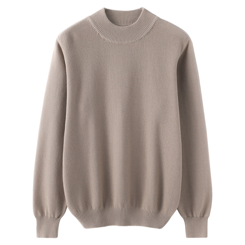 精纺纯棉半高领针织衫男士打底衫全棉线衣冬季宽松百搭潮流毛衣,淘宝优惠券,粉丝福利购,淘宝优惠卷