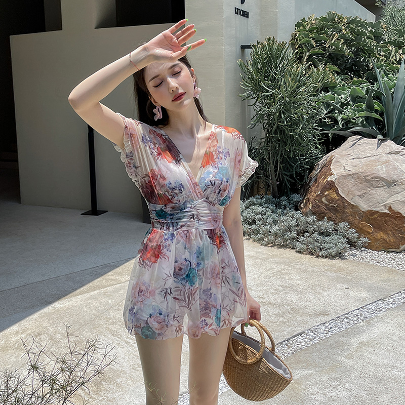 亦美珊连体泳衣女成人高级感2025新款微胖mm遮肉显瘦保守绝美温泉