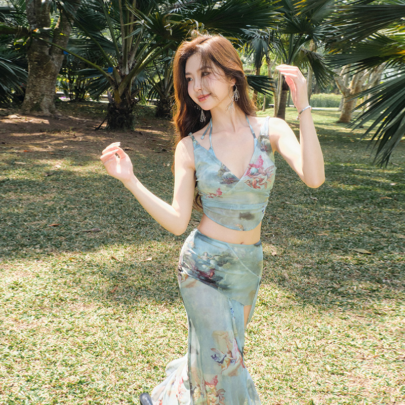 亦美珊分体泳衣女性感新款比基尼拍照好看海边度假三件套泡温泉