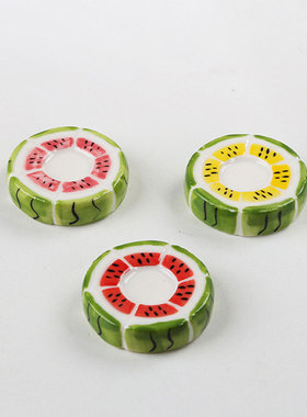 yoyo酱西瓜陶瓷旋转托盘摆件