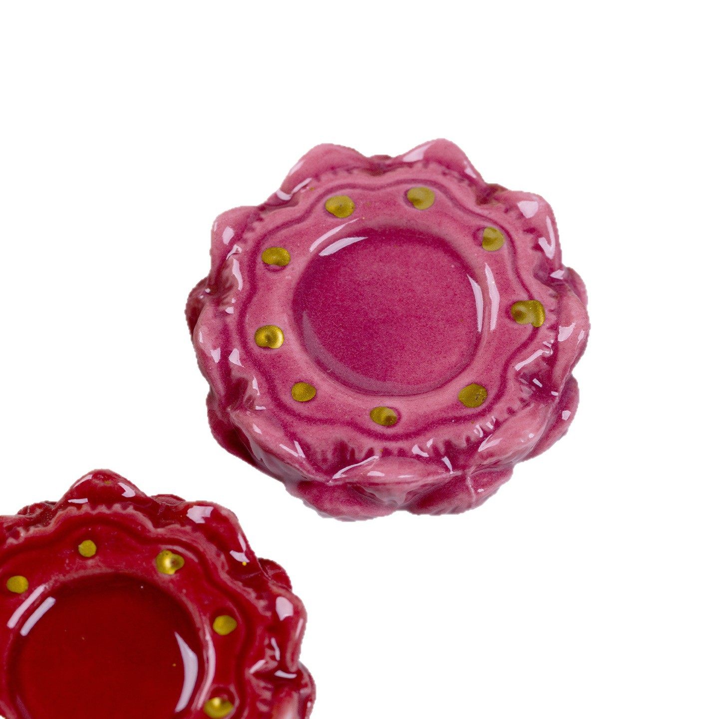 创意陶瓷手绘莲花托盘yoyo酱系列配件装饰品转转底座可旋转小摆件,淘宝优惠券,粉丝福利购,淘宝优惠卷