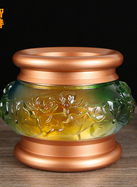 古法琉璃佛前花瓶观音财神圣水杯