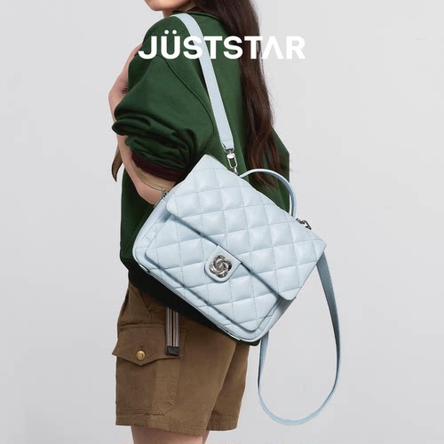 欧时纳华夫双肩包女2026新款通勤小香风大学生书包大容量电脑背包 - 图0