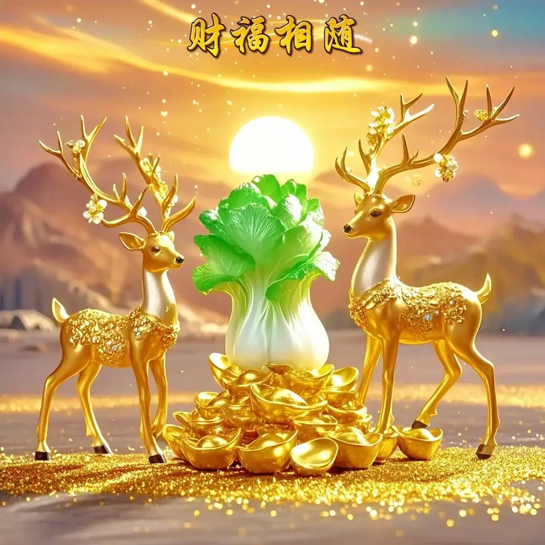 【爆款】福鹿百财墙贴自粘免钉3D立体装饰画客厅玄关招财防水防潮,淘宝优惠券,粉丝福利购,淘宝优惠卷