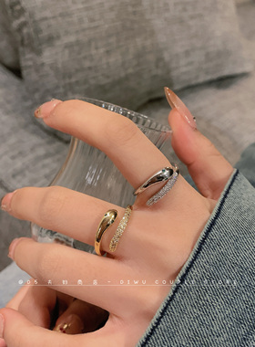 冷淡风2025年新款灵蛇形戒指女小众设计高级感轻奢食指戒开口指环