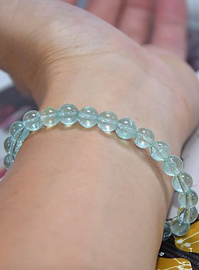 天然托帕石圆珠手链原石水晶手串