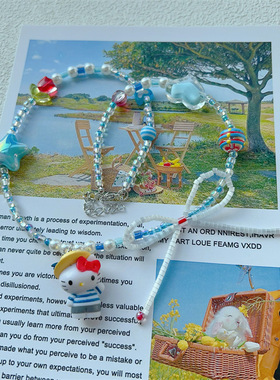 可爱凯蒂kt猫项链女夏季锁骨链