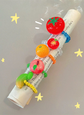 童趣可爱少女心番茄苹果串珠戒指ins风小众设计感弹力水果戒子女