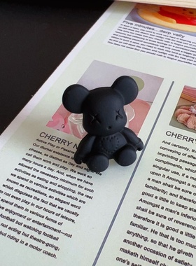 爱心小熊美式复古亚克力戒指