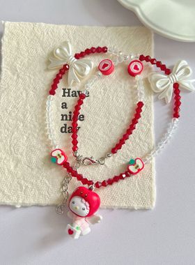 苹果乐园凯蒂猫多巴胺串珠项链