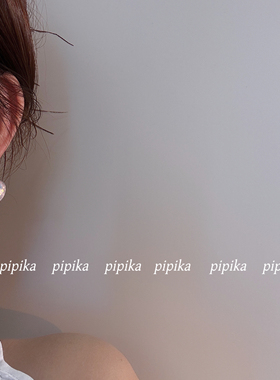 pipi原创设计少女心粉彩爱心水晶耳圈耳环夸张气质欧美显脸小银针