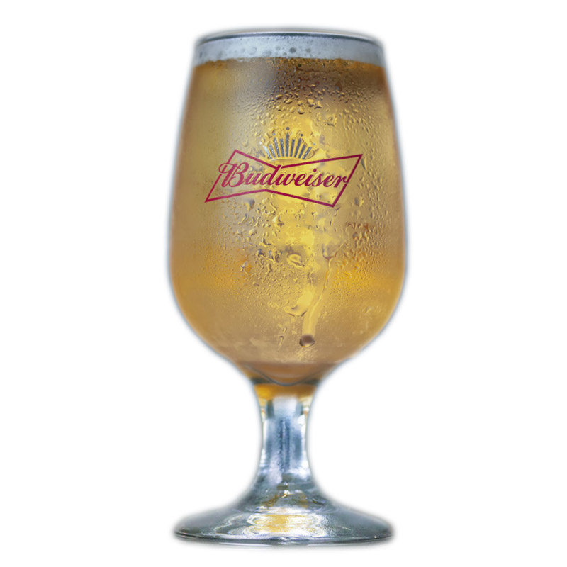 Budweiser百威啤酒原装原厂高脚杯玻璃杯透明金色啤酒杯300ml左右 - 图3