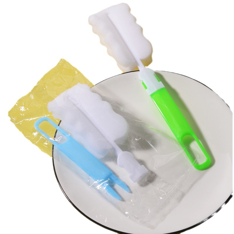 现货萌折叠杯刷可拆卸清洁奶瓶刷家用洗杯子印logo - 图2