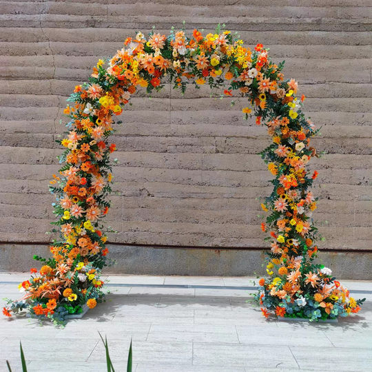 New wedding props wrought iron curved double pole arch