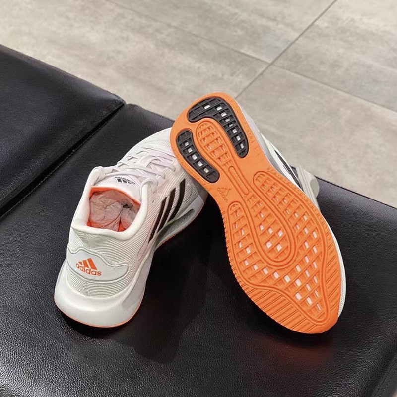 Adidas 阿迪达斯Galaxar 男子白橙舒适运动Bounce缓震跑鞋 FX6895 - 图2