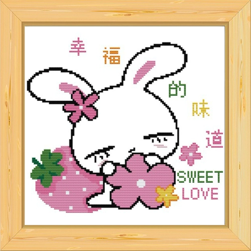 Точная печать Cross Student Kids Room серия мультфильмов Little Rabbit Cross Embrocery счастье