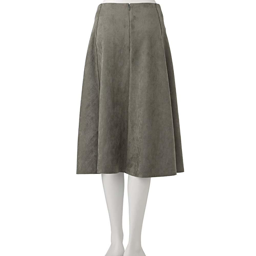 日单高端贵牌女装冬款绒面仿软皮简洁款半身裙中长裙麂皮绒半身裙 - 图2