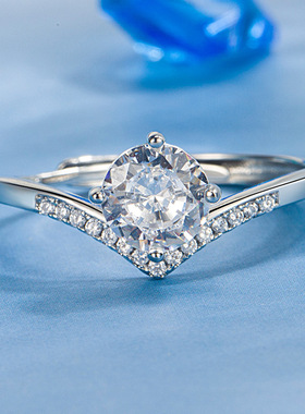 S925银戒指女百搭开口可调节指环