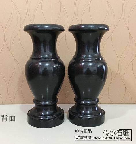 包邮墓地专用花瓶祭祀墓地石香炉石花瓶室内插花花瓶石雕青石花瓶 - 图0