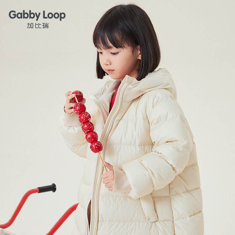 加比瑞童装冬季新品女童休闲白鸭绒 gabbyloop加比瑞羽绒服