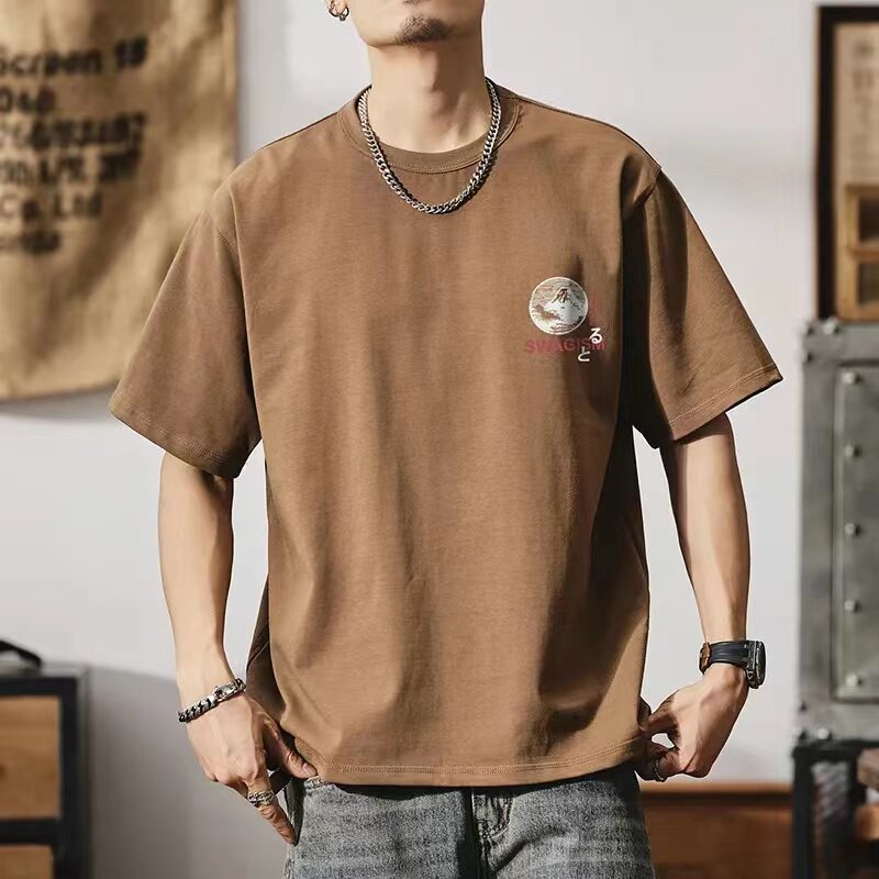 重磅纯棉男士短袖t恤男美式个性字母印花圆领夏季260g半袖体恤衫,淘宝优惠券,粉丝福利购,淘宝优惠卷