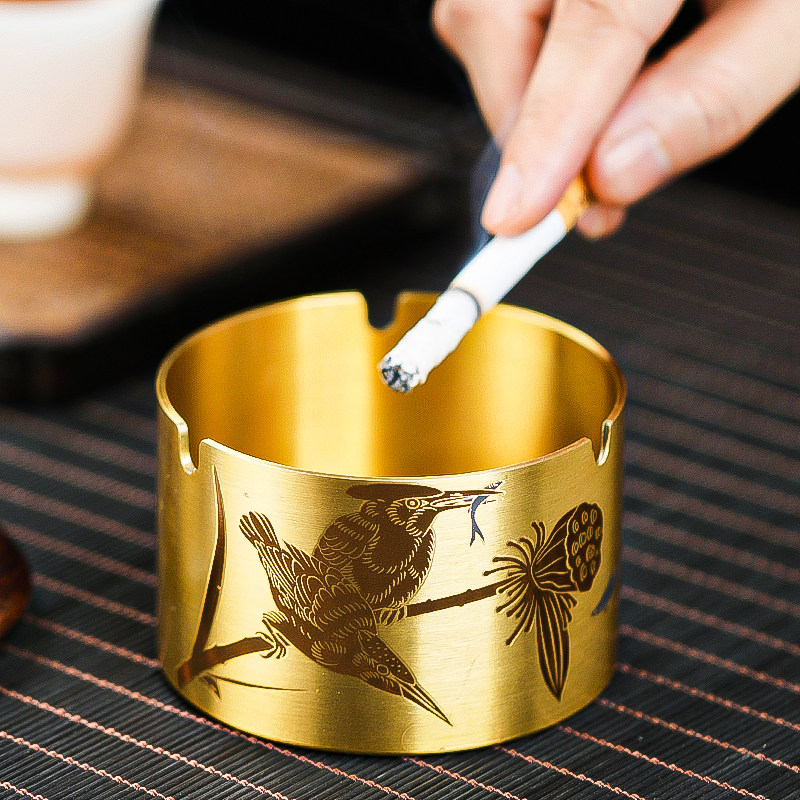 苏氏陶瓷 茶具配件 纯铜烟灰缸带盖防飞灰防尘烟缸,淘宝优惠券,粉丝福利购,淘宝优惠卷