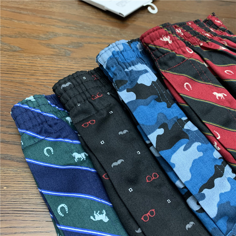 日本原单阿罗裤格子短裤男士全棉宽松大码平角裤内裤家居裤一片式,淘宝优惠券,粉丝福利购,淘宝优惠卷