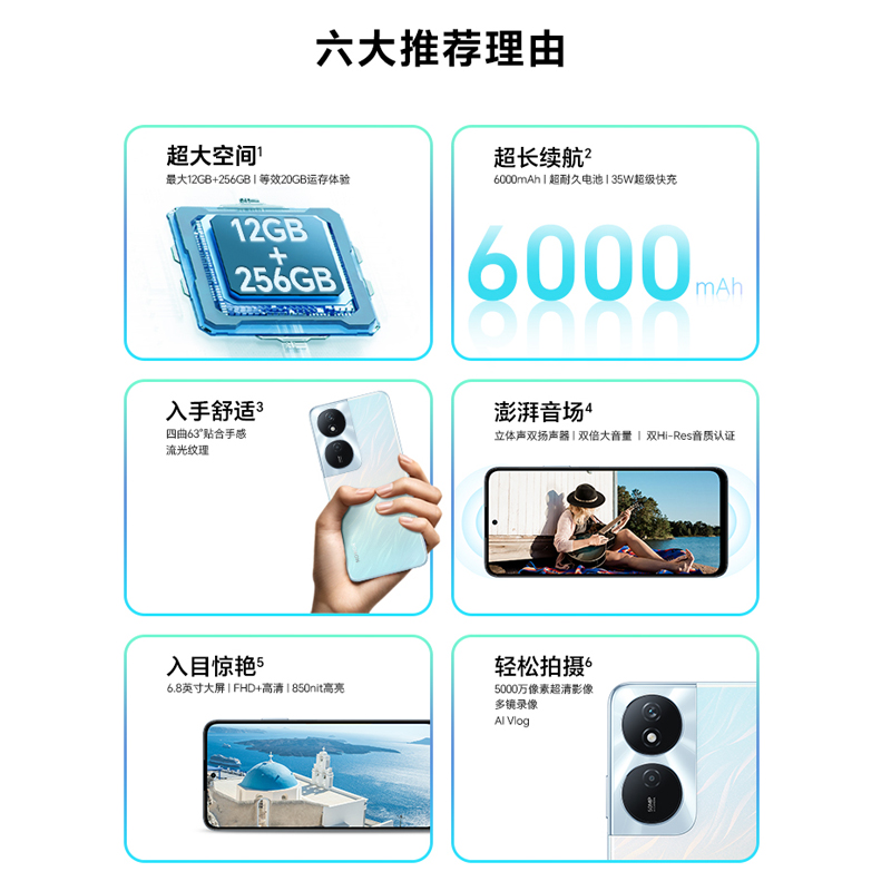 【官网】HONOR/荣耀畅玩50 Plus 5G手机6000mAh长续航5000万超清影像35W快充智能商务游戏拍照学生手机旗舰店 - 图1