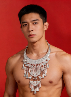 NPC苗银项圈项链民族舞演出