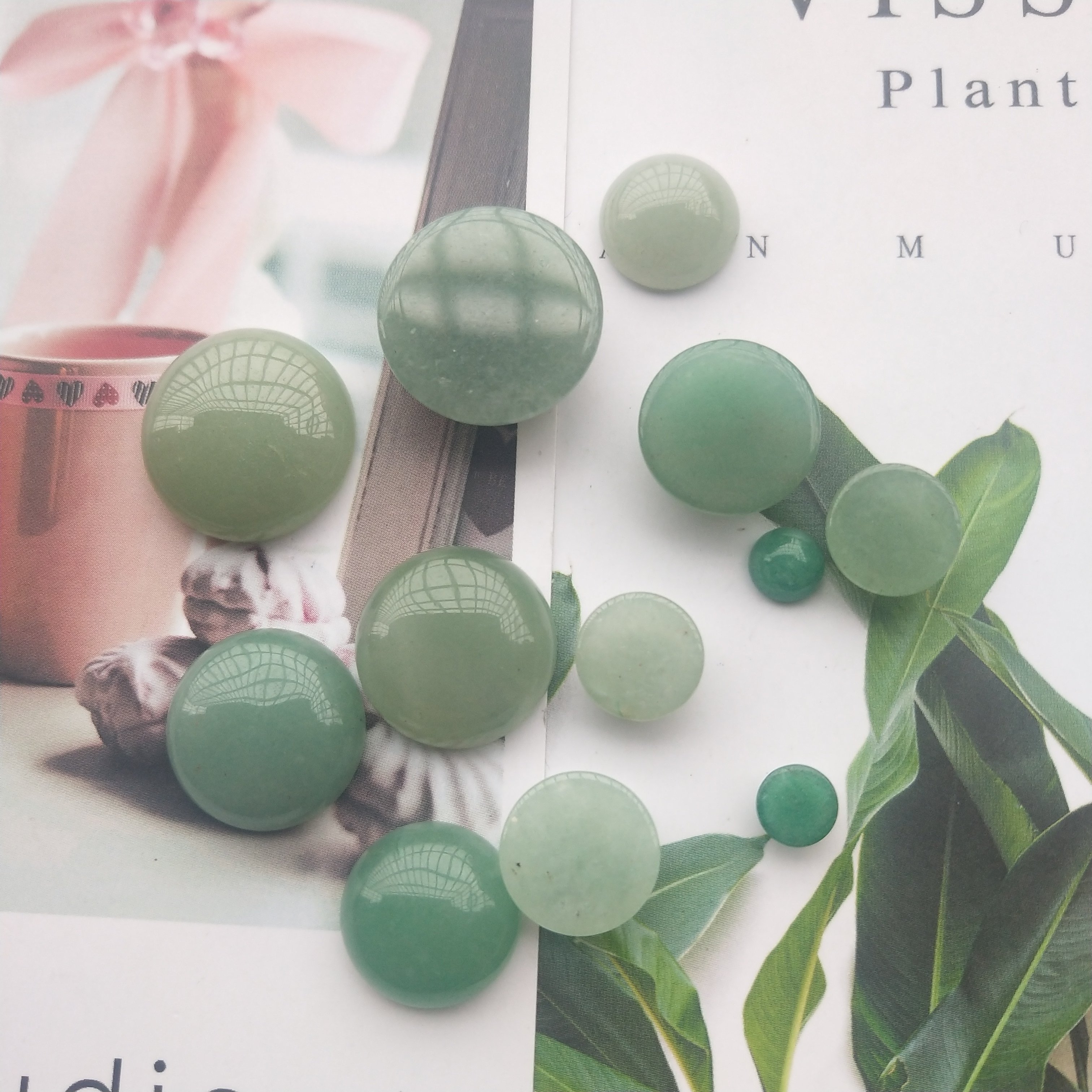 6/8/10/12/14/16/18/20/25mm圆形绿东陵戒面贴片 diy戒指耳环配件,淘宝优惠券,粉丝福利购,淘宝优惠卷