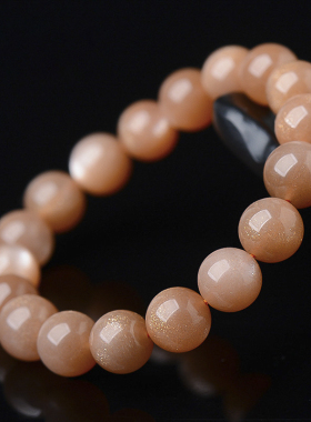 纯天然太阳石橙色男女款旺夫手链