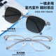 Photochromic anti-blue light glasses fashionable eyebrow line half frame