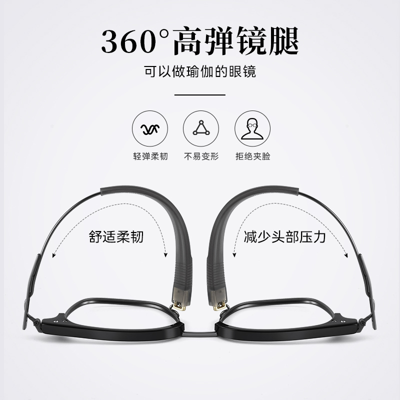 德国蔡司纯钛近视眼镜男款可配度数复古方框超轻防蓝光眼睛框镜架