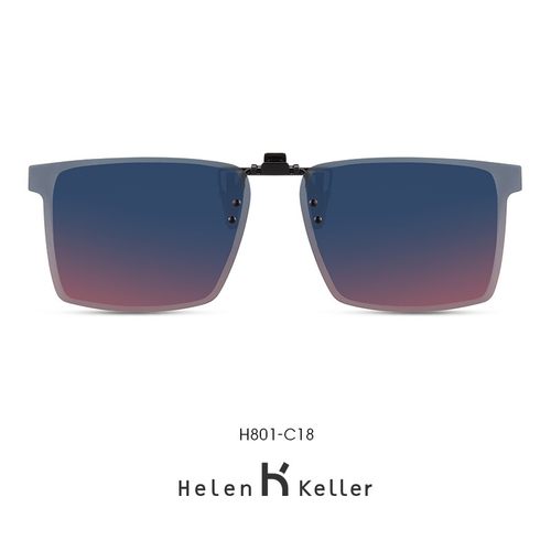 海伦凯勒墨镜夹片偏光男近视太阳镜夹片方形挂片户外专用正品H801 - 图0