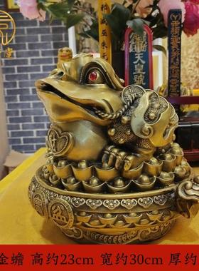 黄铜招财金蟾聚宝盆摆件