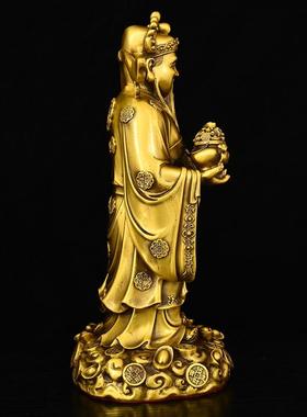 黄铜站财神摆件文财神像家里公司里工厂里大堂传统吉祥工艺品摆放