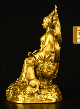 黄铜青丘神女九尾灵狐狸娘娘神像