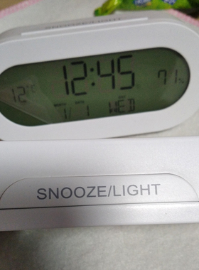 时钟温度计白色湿度背光