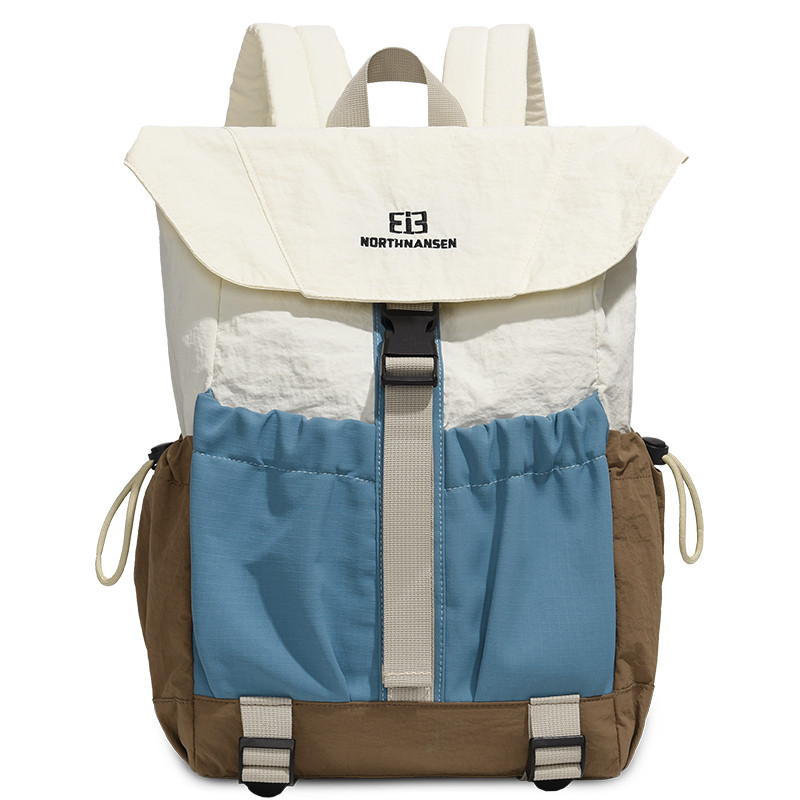 休闲简约风拼色双肩包女大容量轻便旅行背包防水电脑包冬季新款,淘宝优惠券,粉丝福利购,淘宝优惠卷