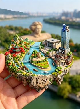 长沙可旋转动新款金属冰箱贴湖南城市旅游景点装饰磁贴送人伴手礼
