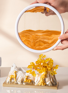 3d立体客厅发财树轻奢