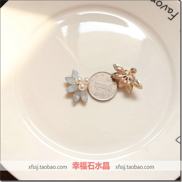 镶钻珍珠花盘钻扣花蕊花心吊坠 diy手工发簪耳环新娘团扇饰品配件 - 图3