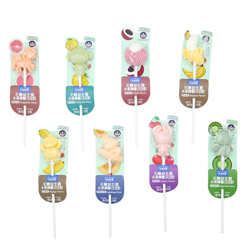 天然世家益生菌无糖水果棒棒糖木糖醇不含糖无蔗糖送儿童宝宝食谱