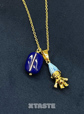 魔发精灵巨魔娃娃锆石吊坠项链