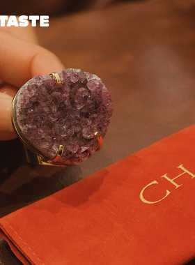 XTASTE 挪威 CRYSTAL HAZE 紫水晶戒指原创设计高级感