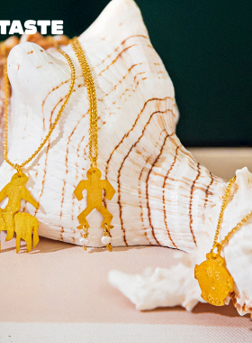 XTASTE 西班牙 APRES SKI 小人脑袋吊坠珍珠项链镀金配饰复古原创