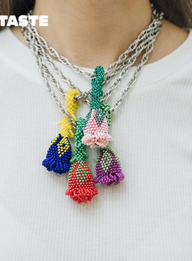 XTASTE 土耳其 ZEY 多色郁金香项链原创设计串珠手工毛衣链时尚款