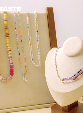 彩虹梦幻混色项链细串珠