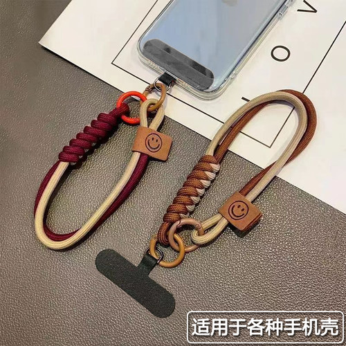 英伦风撞色编织手机挂绳棉绳手提挂件防滑手腕绳腕带绳手机链潮流 - 图2