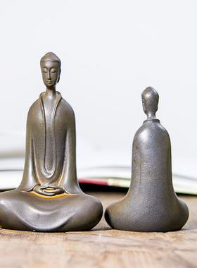 禅意新中式北魏佛像客厅桌面家居摆件感小众纯手工树脂工艺品